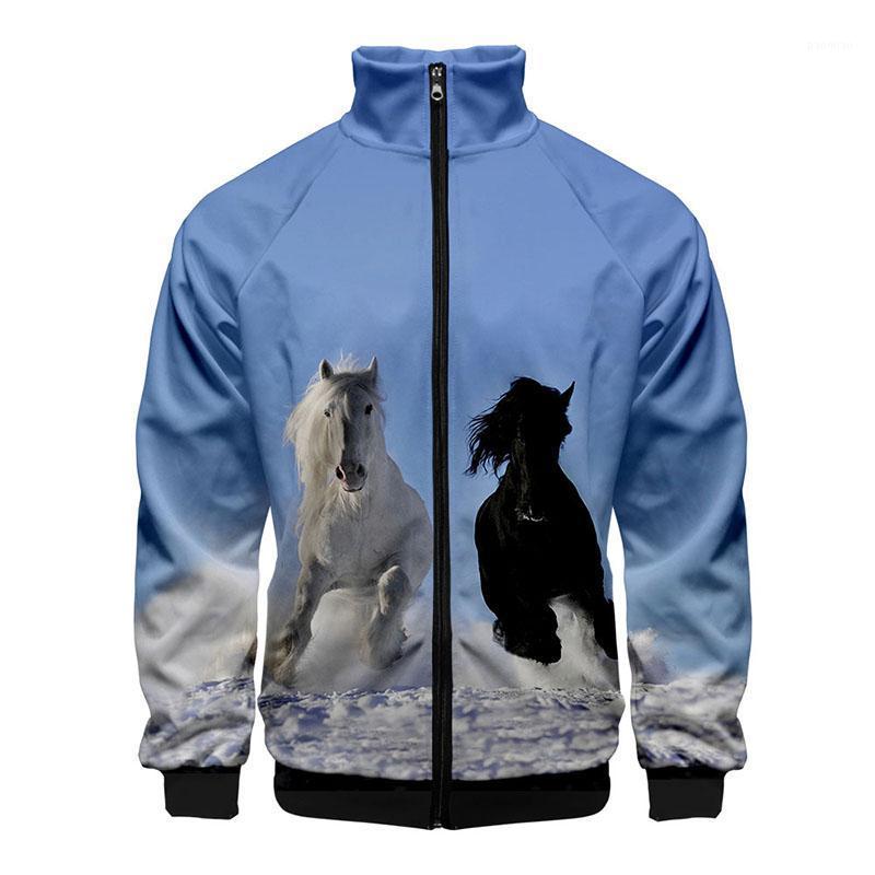 

Men's Jackets 2022 Fashion Casual Teenages Zipper Horse And Zebra Costume Animal 3D Stand Collar Men/Women Sweatshirt Coats