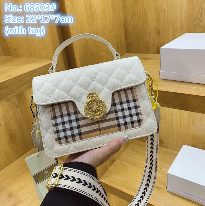 

Wholesale ladies leather shoulder bags sweet little fresh car stitching plaid handbag elegant Joker black three-layer fashion handbags simple buckle clutch bag, White-68503#