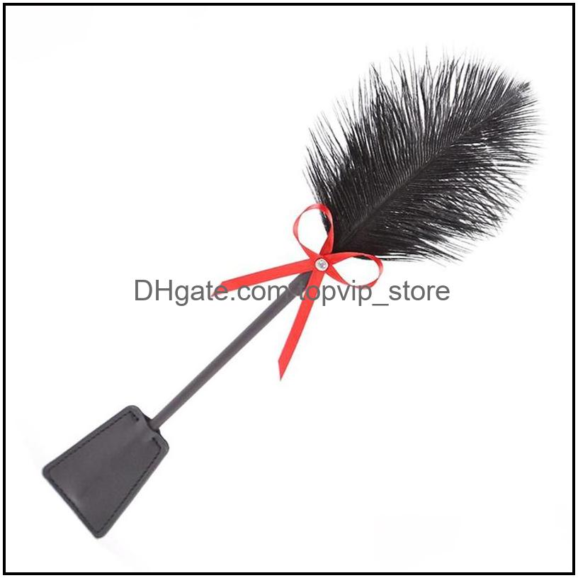 

Bdsm Feather Tickled Whips Bondage Erotic Punish Fetish Leather Spanking Paddle Play Flogger Sexy Toys For Couple Woman Lover Drop Delivery
