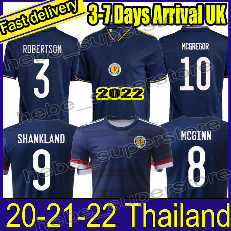 

New 2022 National Team Scotland Soccer Jersey Blank 7 John McGinn 4 Scott McTominay 3 Andy Robertson 20 FRASER 10 ADAMS 5 HANLEY 9 DYKES 8 McGREGOR Football Shirt Men, 2021 home
