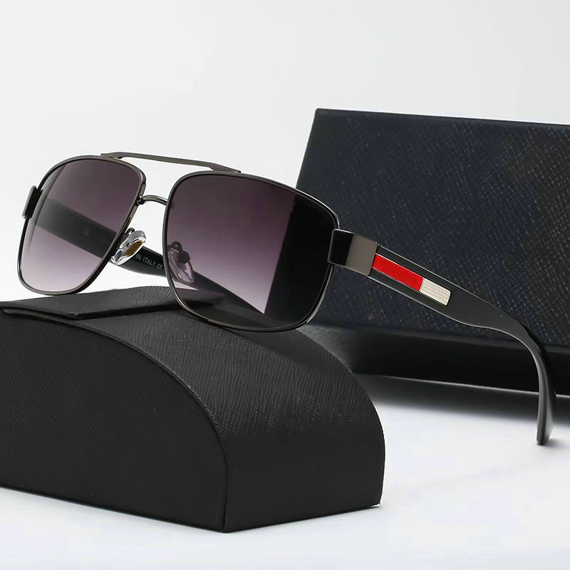 

mens square Linea Rossa Eyewear Collection sunglasses Gold Black sport Sunglasses Grey Shaded Lenses Sonnenbrille occhiali da sole men pilot Sun glasses with box