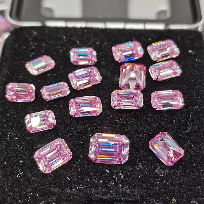 

Other Certified Pink Color VVS1 Emerald Cut Moissanite Loose Stones High Quality Lab Gemstone For Diy Jewely MakingOther OtherOther