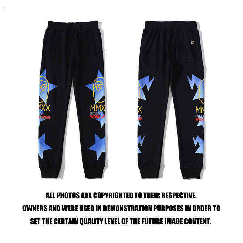 

Brand Chao Ape Head Mmxx Star Leisure Sports Thin Youth Cotton Cartoon Pants, Black