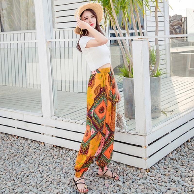 

Women' Pants & Capris Bohemian Print Loose Full Length Women Harem Ladies Mid Waist Summer Streetwear 2022 Long, Photo color