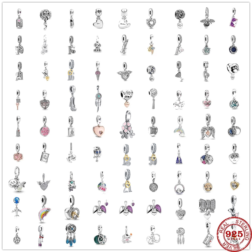 925 Sterling Silver Dangle Charm Original Bracelets Accessories Pendant Dangle Bead Fit Charms Bracelet DIY Jewelry Accessories