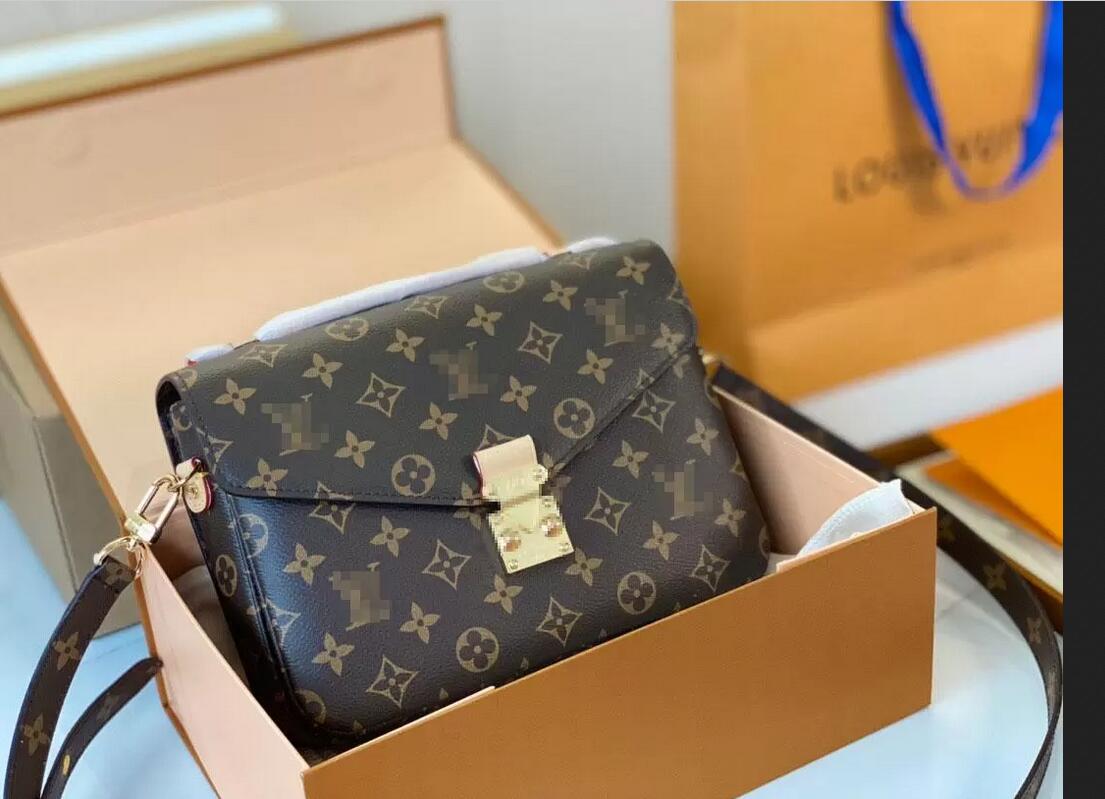 

LOUISS VUTTONS LVs Designers Shoulder Bags Women Handbag Oxidizing Leather POCHETTE Elegant Messenger Bag Luxury Crossbody Shopping L01, Brown flower 1