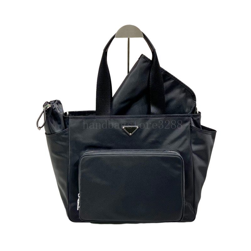 

Nylon Beach Bags Designers Shoulder Mummy Bag Designer Handbags Oxford Handbags for Women Handbag Luxury Tote Genuine Leather Handle Satchel Coaster Casual 9A, Black
