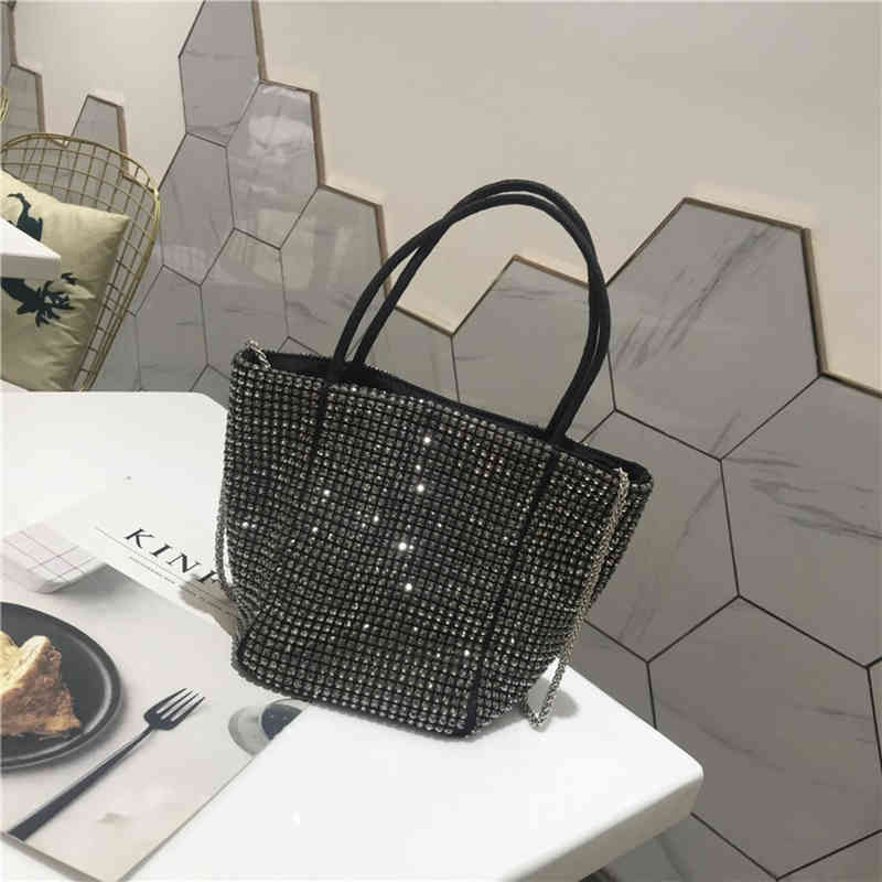 

Evening Bags Luxury Designer Purses and Handbags Women's Bags Rhinestone Crystal Evening Clutch Purse Tote Bag for Women Female Shoulder Bags 220328, Silver