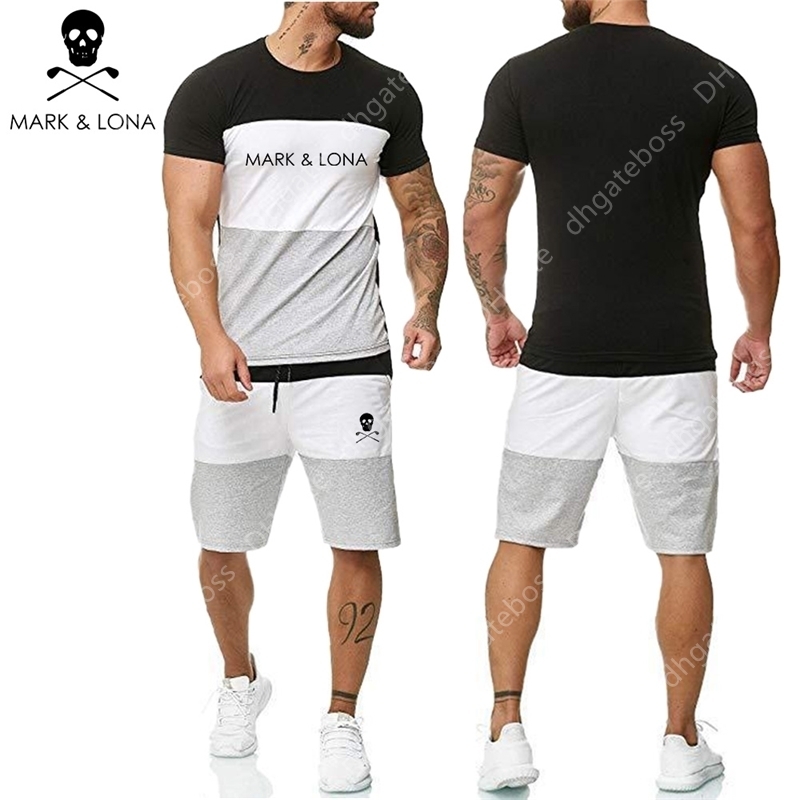 Tracksuit Miosheal Korssion Men's Tracksuits Suit 2 Piece Mark & Lona Print T-shirt Shorts Streetwear Casual Male Short Sleeve Outfit Set