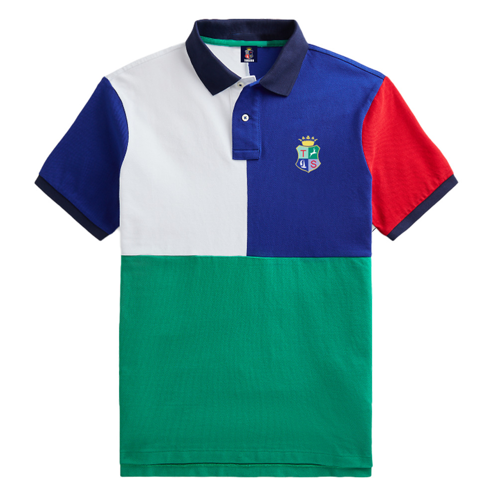 

2022 new loose cotton European code embroidery stitching contrast color polo shirt men' short-sleeved T-shirt personality fashion -5XL, Ts504-1