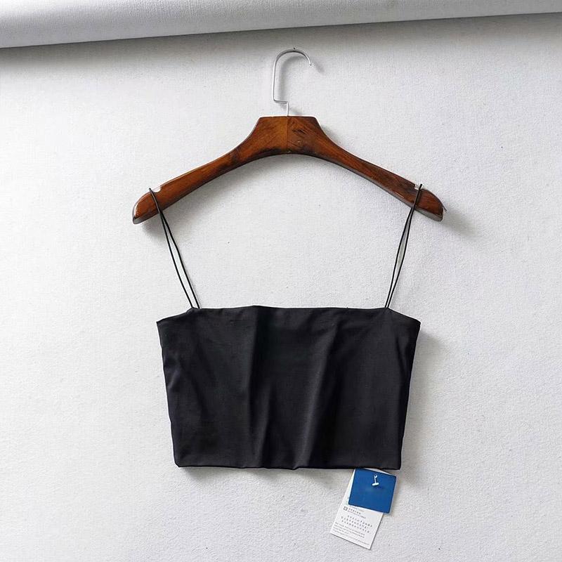 

Women' Tanks & Camis 2022Summer Women' Crop Top Sexy Elastic Cotton Camisole Sleeveless Short Tank BarWomen, Beige