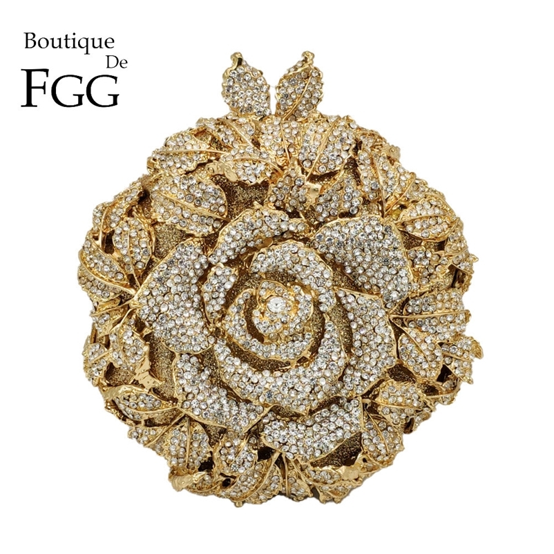 

Boutique De FGG Elegant Rose Flower Women Crystal Evening Clutch Bags Bridal Floral Handbag and Purse Wedding Party Diamond Bag 220816, Light blue 11