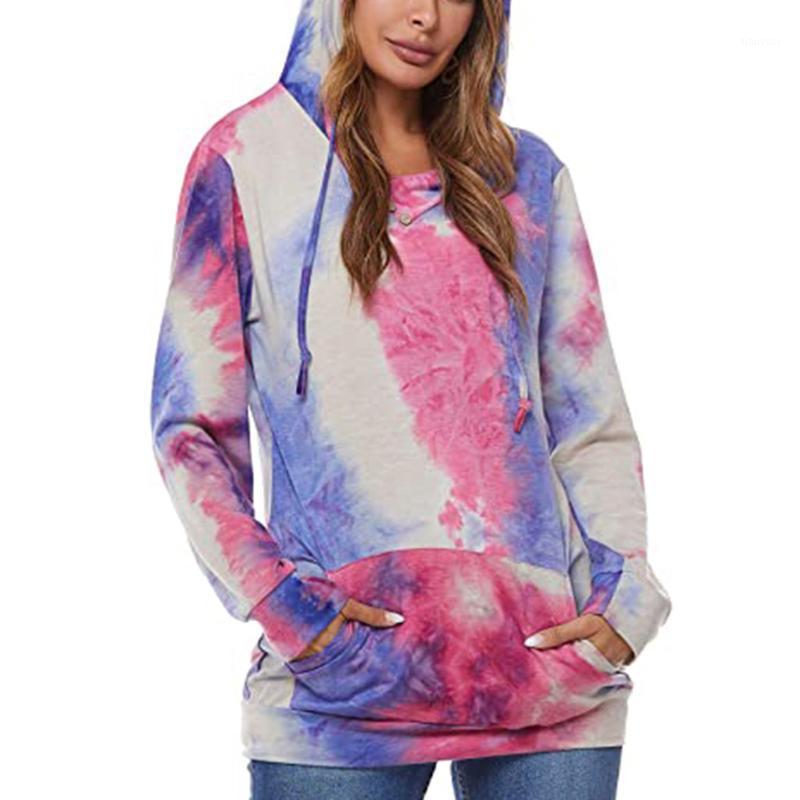 

Women' Hoodies & Sweatshirts FREE OSTRICH Loose Women Tie-dye Long Sleeve Drawstring Casual Sweatshirt Hoodie Pockets Tracksuit Moletom, Blue