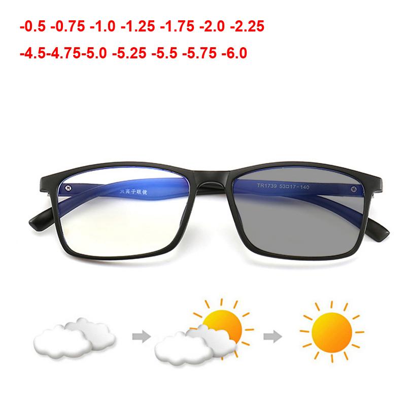 

Sunglasses Negative Ion Transition Pochromic Eyeglasses Finished Myopia Glasses Men Optical -2.75 -3.25 -4.25 -5.25