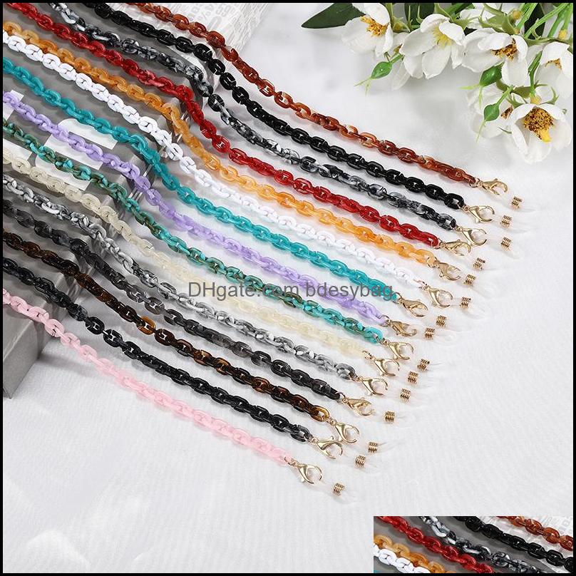 

New Mticolor Thin Resin Acrylic Sunglasses Chain For Women Men Eyeglass Chains Reading Eyewears Cord Holder Neck Strap Lanyard Drop Delivery
