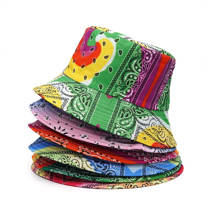 

Berets Fashoin Bucket Hat For Women Men Cashew Floral Vintage Fisherman Cap Street Hip Hop Panama Bob Sun HatBerets