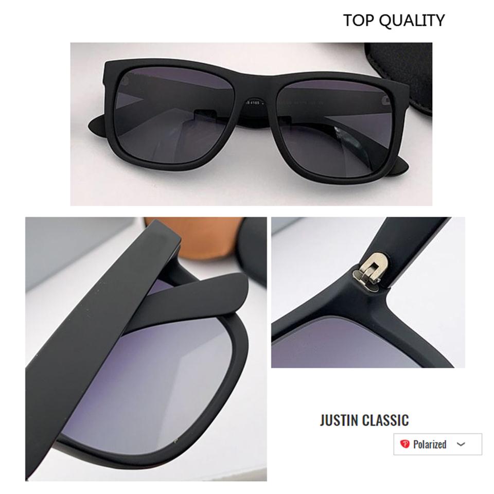 2020 La toute nouvelle qualité supérieure 4165 Brand Lunettes de soleil Justin Style Designer Gafas pour les hommes Miroir Miroir UV400 Gradi306m
