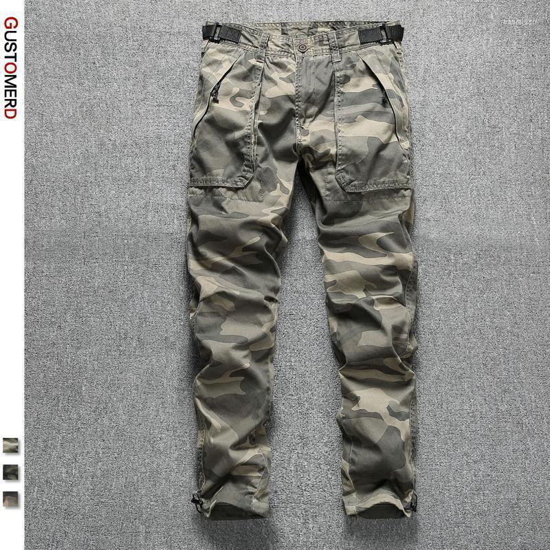 

Men's Pants GustOmerD Slim Fit Pockets Cargo Men Casual Mid Waist Camouflage Cotton Mens Joggers Autumn High Quality For MenMen's Naom22, Black camouflage
