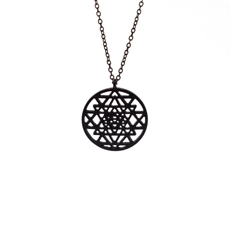 

Pendant Necklaces Elfin Sri Yantra Silver Color & Pendants For Women Flower Of Life Molecule Necklace Graducation GiftPendant