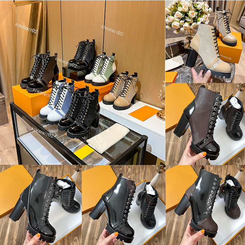 Designer Boots Women Laureate Boot Genuine Leather Ankle Bootie Platform Martin Boots Luxury Desert Chunky Heeled Booties With Box
