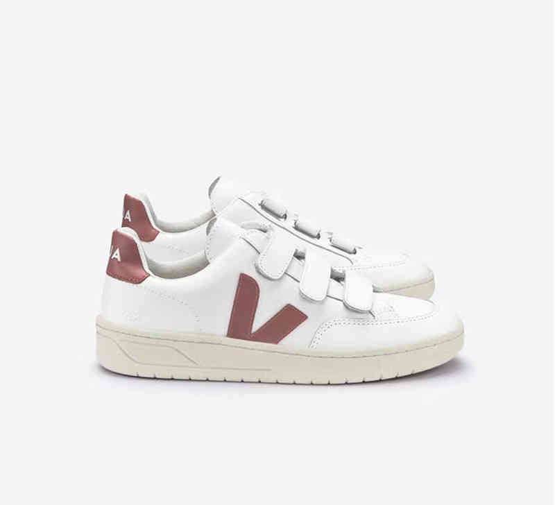 

Brand Veja 2023 Small White Shoes Men's and Women's Flat Shoes Classic V-shaped Color Matching Leather Sneakers, Fluorescent red
