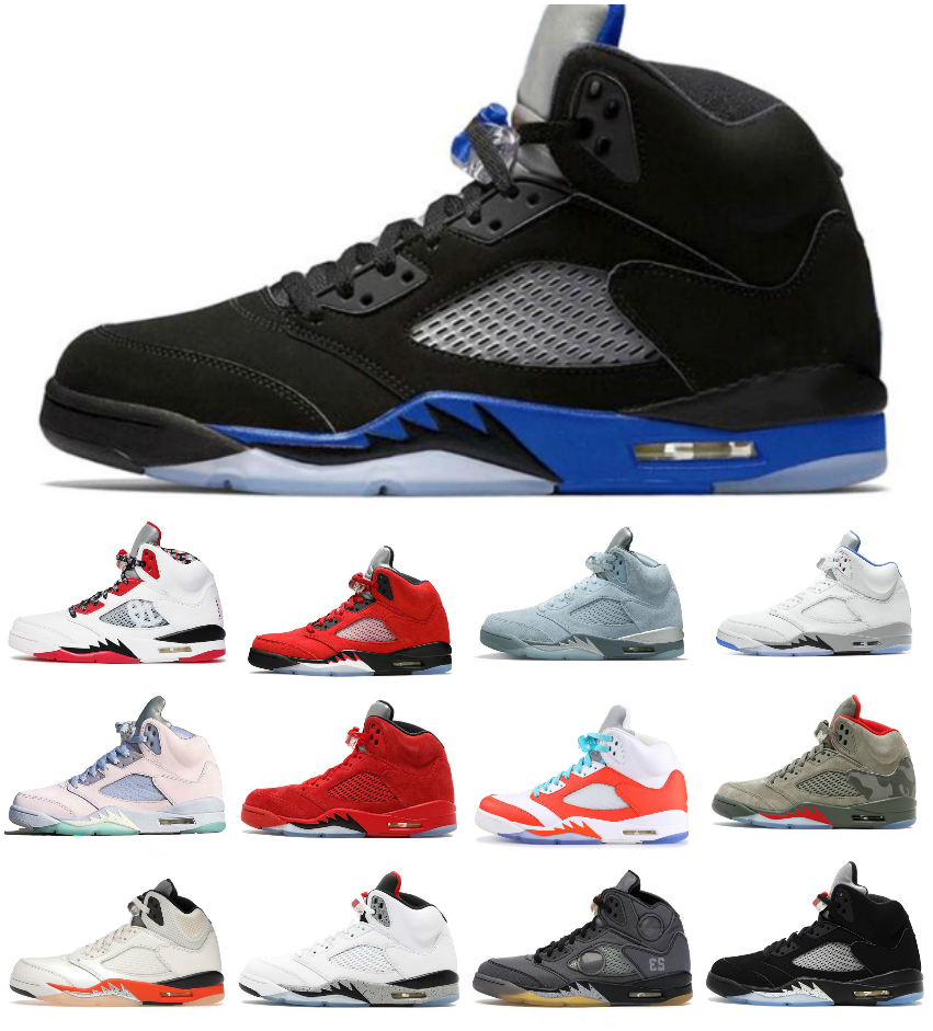 

Jumpman Racer Blue 5 5s Basketball Shoes Mens Easter Sail White Oreo Cement Black Metallic Bluebird Green Bean Raging Bull Red Oregon Ducks What The Trainers Sneakers, Bubble package bag
