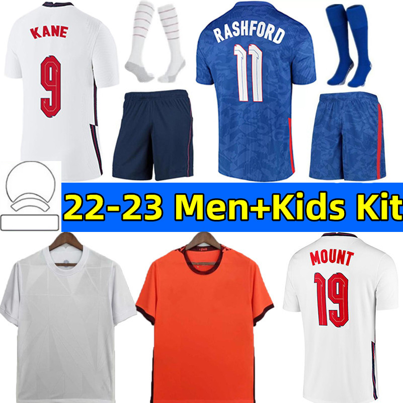 

2022 2023 ENGLAN Soccer Jersey KANE GREALISH SAKA FODEN STERLING RASHFORD SANCHO MOUNT HENDERSON 22 23 national team football shirt men kids kit sets socks uniforms, Away kids