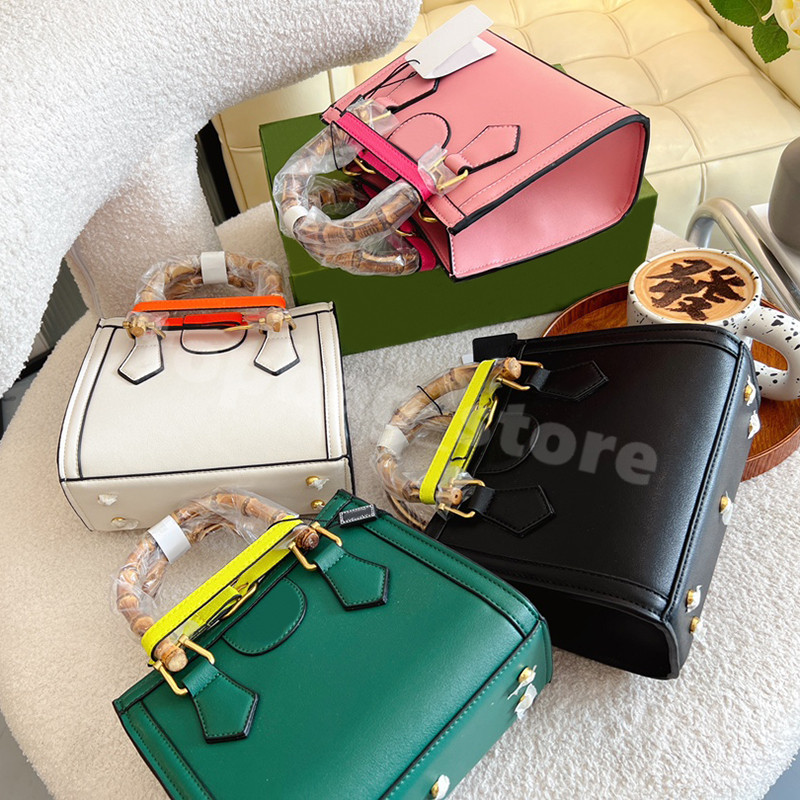 

2022 New Handbag Womens Bamboo Bag Designer Messenger Bag Fashion Retro Contrast Color Versatile, White