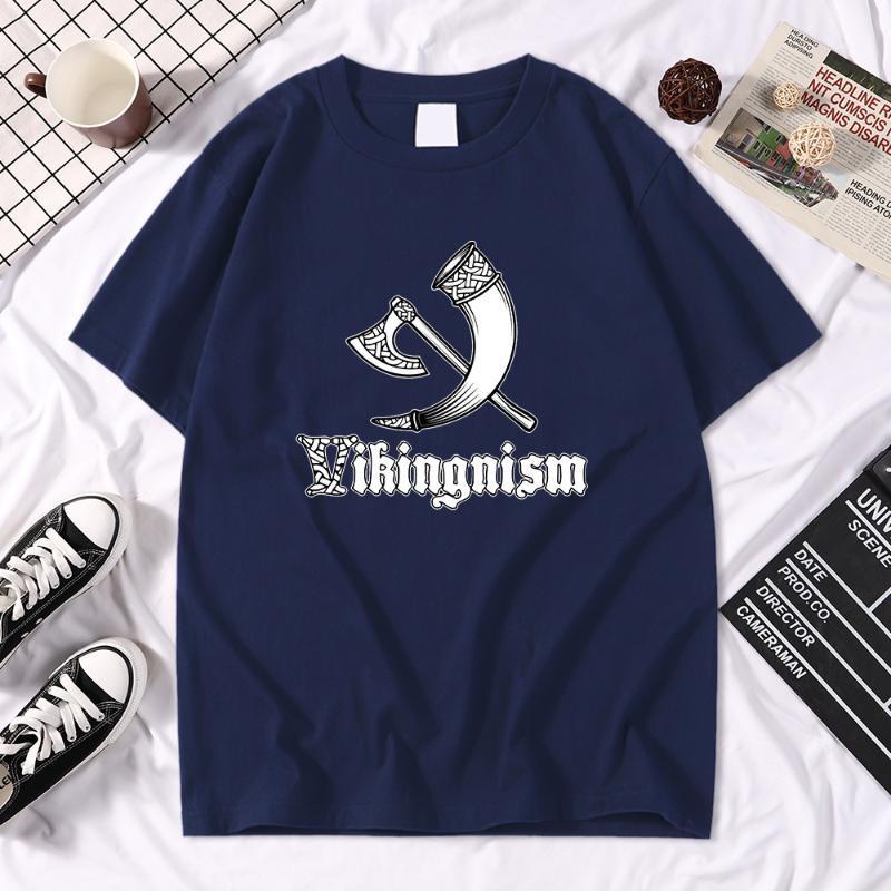 

Men' T-Shirts Vikingnism- Printing Male Tshirt Simplicity Casual Tshirts Cool Oversize T Shirts Creativity Vintage Men' Tees ShirtMen, Gray