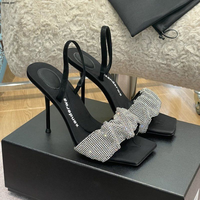 

Womens High-Heeled Shoes Rhinestone Stud Women Classic Sandals Point Toe Two Ankle Buckles Ladies Sexy AW Rivets Dress High Heels For Gift, Color 1