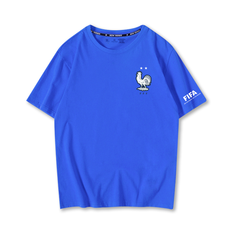 Célèbre designer 2022 Qatar Coupe du monde T-shirt à manches courtes Couleur solide Tee's Men's Fans Commorative Football Team Clothes France All