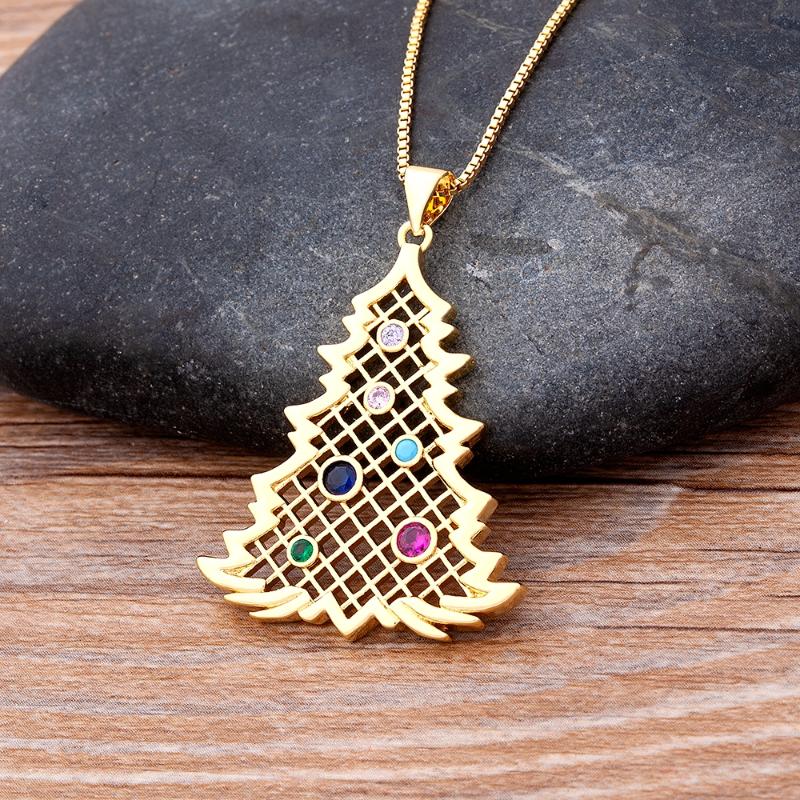 

Pendant Necklaces Fashion Luxury Christmas Tree Bell Elk Rhinestone Gifts Charm Lucky Women Girls Party Wedding Jewelry WholesalePendant Nec