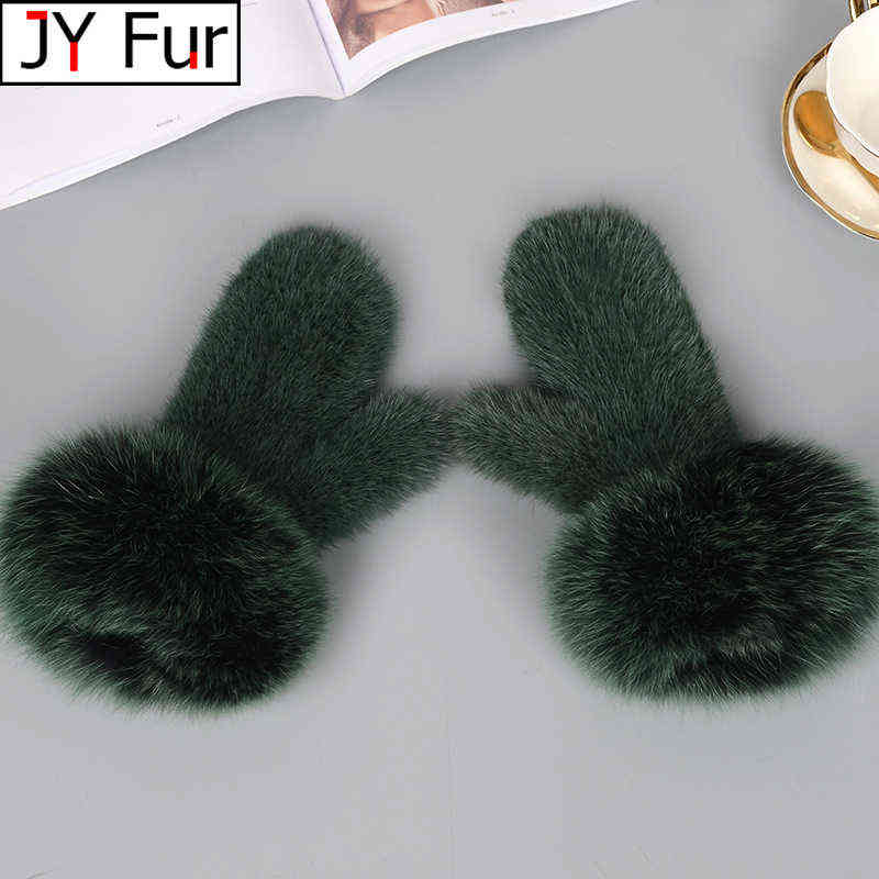 

Real Mink Fur Winter Gloves Female Fashion Multicolor Fox Fur Patchwork Women Colorful Warm Thick Ladies Mittens Elastic T220730