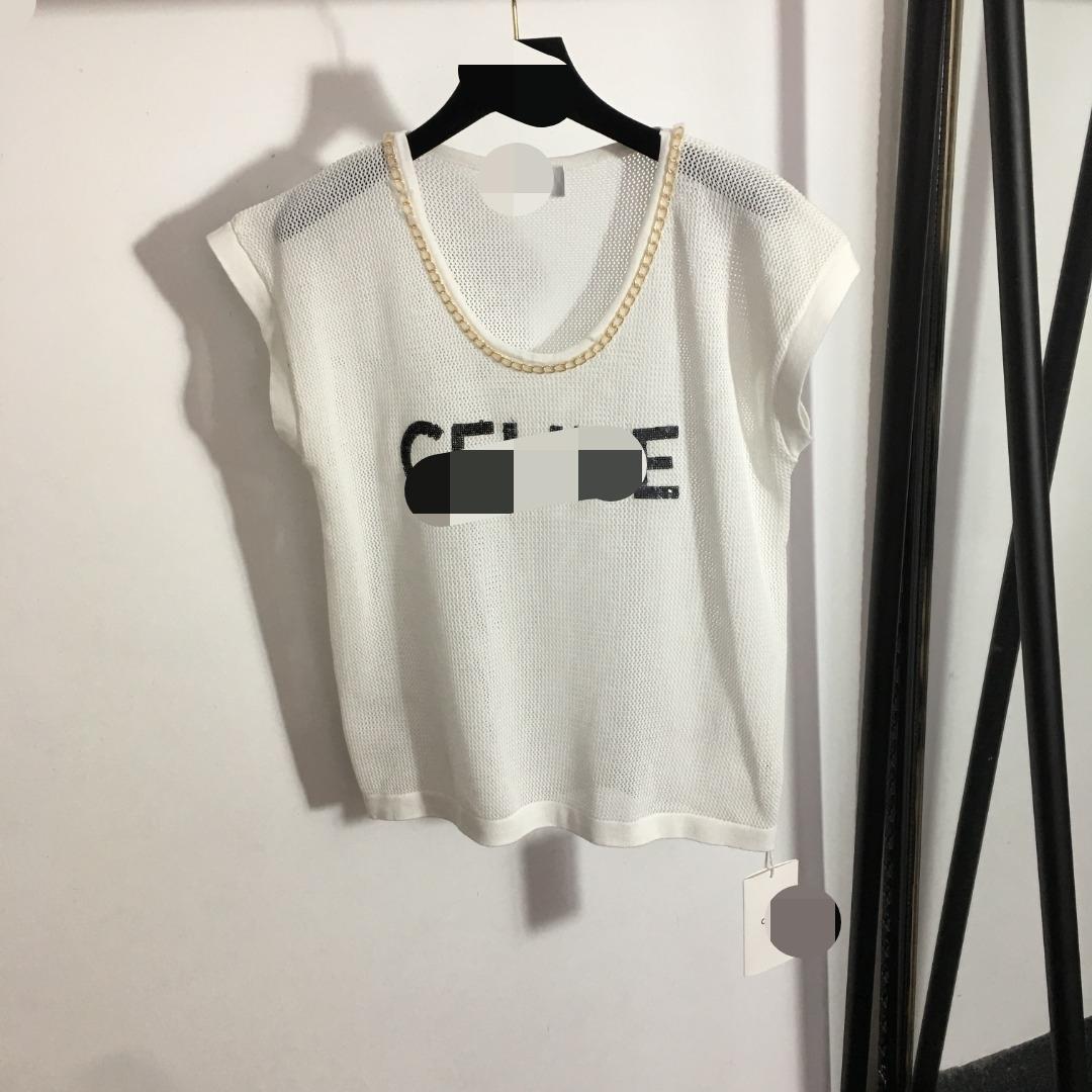 

610 2022 Milan Runway Spring Summer Brand Same Style Sweater Sleeveless Crew Neck White Striped Pullover High Quality Womens dl