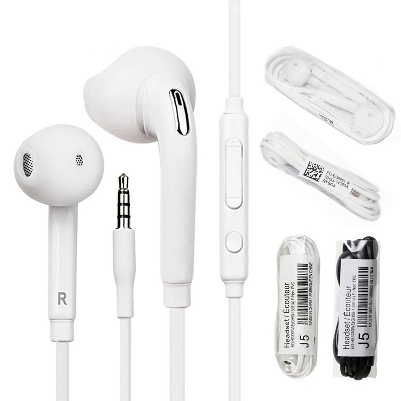 

Earphones J5 S6 In Ear Headphone 3.5mm Jack Earbuds with Microphone Voice Control for Samsung Galaxy S7 S8 S9 Plus Smartphones, Mixed color