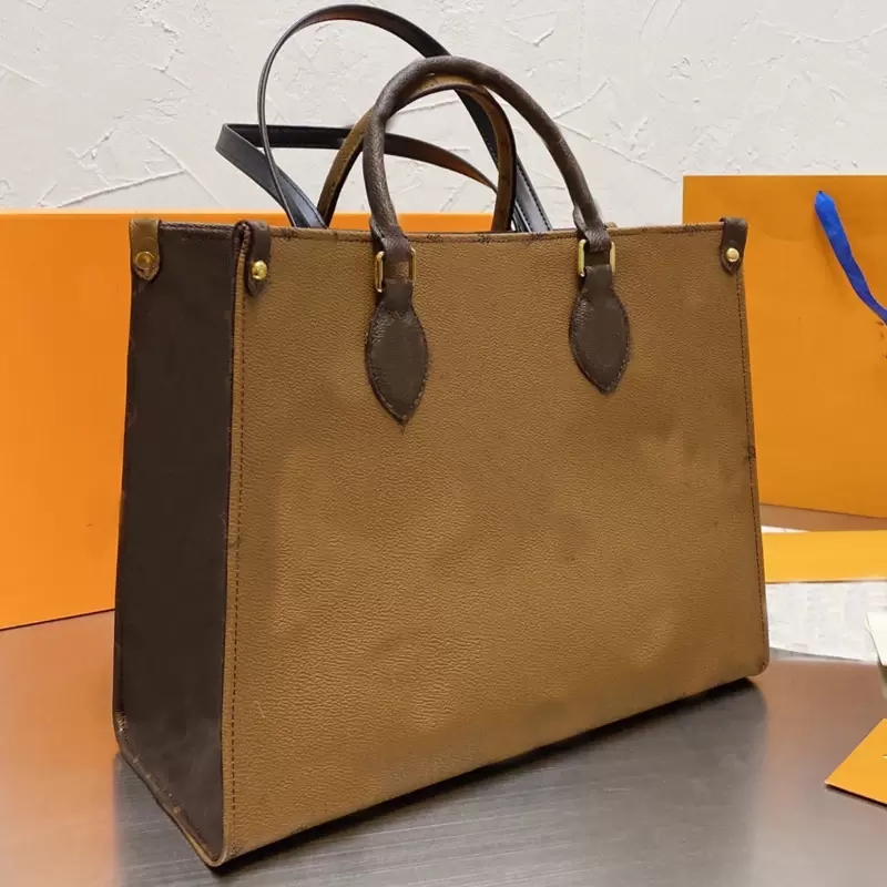 

MM GM Tote Bag Women Handbag Contrast Color Shoulder Bags Classic Letter Printed Canvas Leather Large Capacity Shopping Handbags Lady Totes Everyday Wear Free Ship