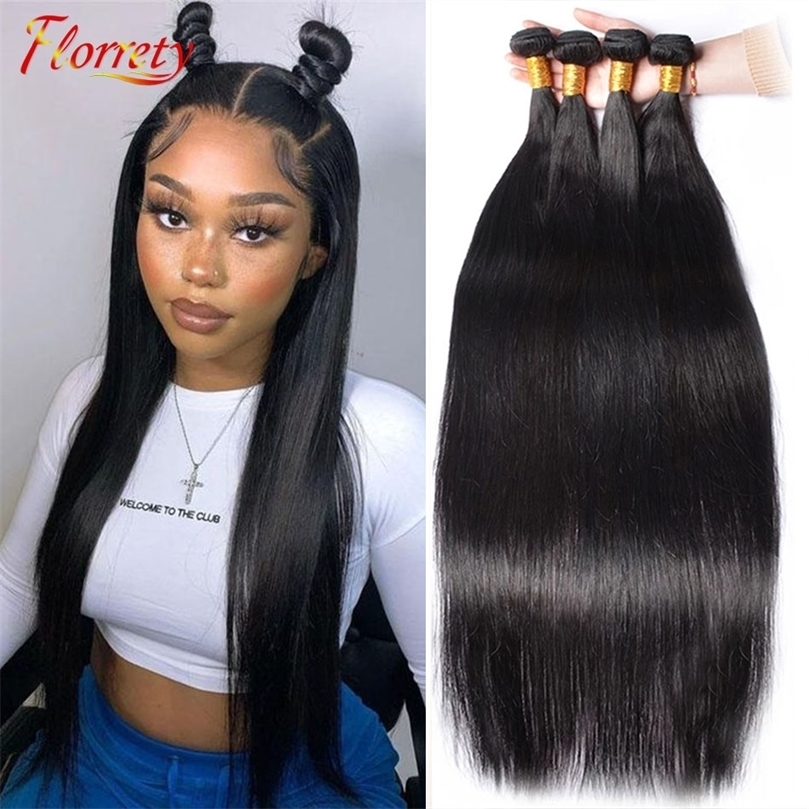 

100% Human Hair Straight Bundles Bone 28 30 inch Virgin 3 4 Brazilian Weave 220715, Natural color