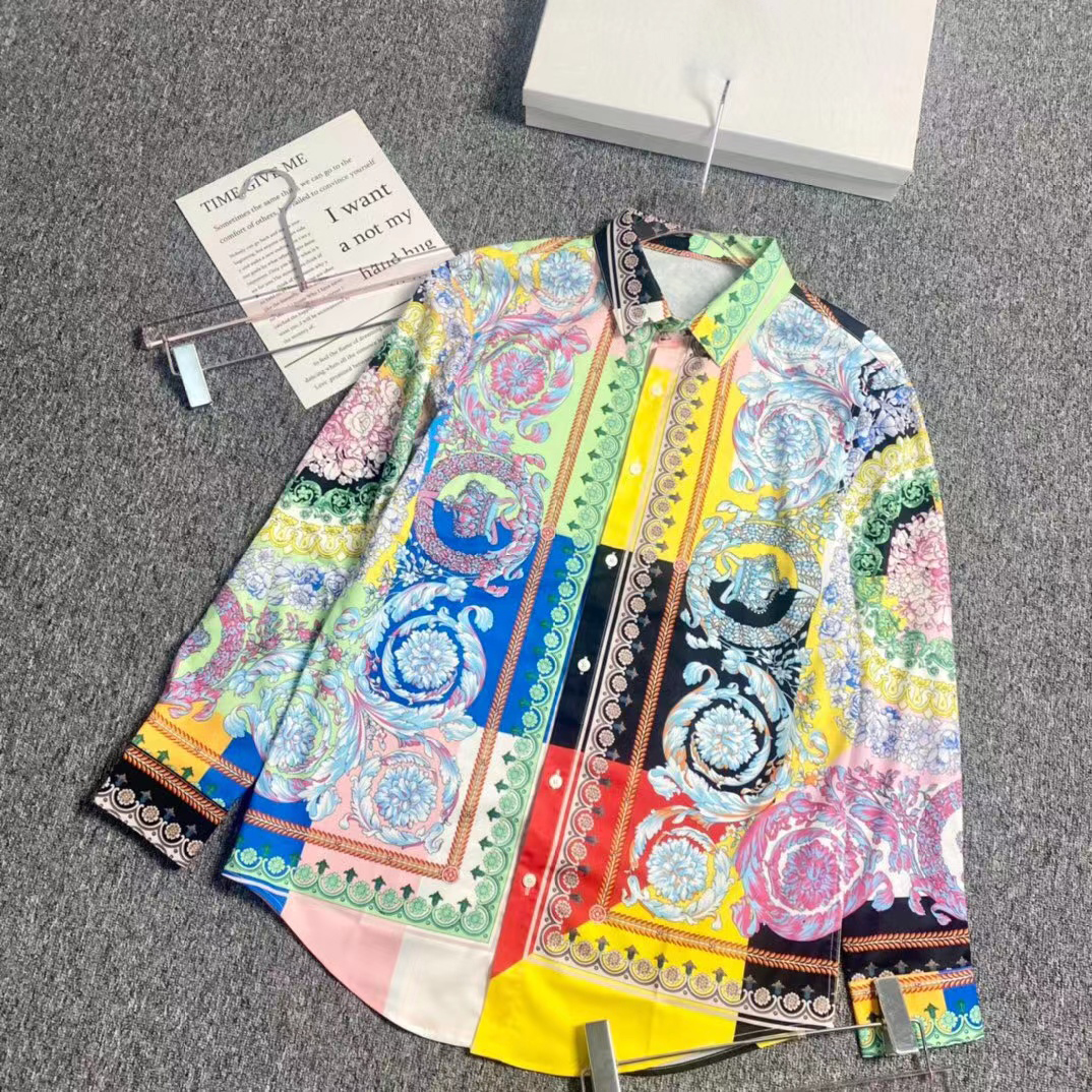

Mens Designer Shirts Brand Clothing Men Long Sleeve Dress Shirt Hip Hop Style High Quality Cotton Tops 114070, As picture