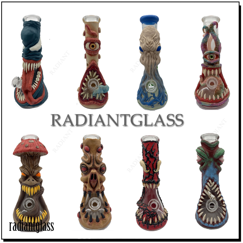 

evil heady glass bong 12.5inch 3D bongs hookah dab rig oil rigs smoking water pipe with showerhead perc handblown
