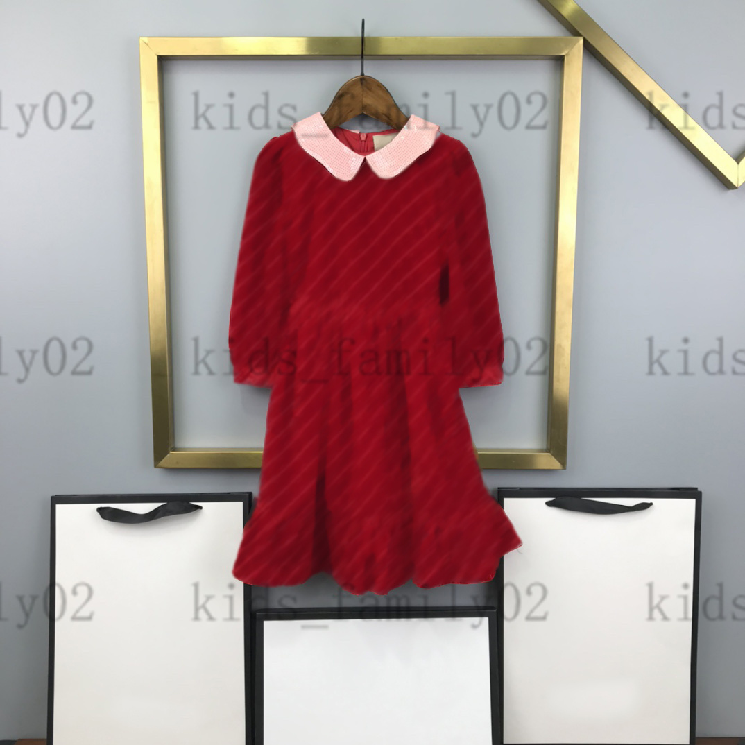 

luxury kids vest dress +sweater jackets sets childrens autumn di print design dresses long sleeve girls princess wear size 100-160, 03