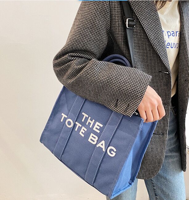 

Summer Designer Women Large Shopping Handbag Japan Korea Tote Bag Lady Print Letter Canvas Beach Bag Shoulder Crossbody Bags 31cm