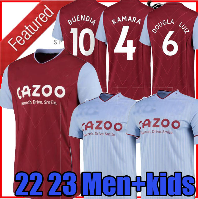

2022 2023 Aston Villaes WATKINS BUENDIA Soccer Jerseys 22 23 Home away McGINN EL GHAZI WESLEY DOUGLAS LUIZ MINGS KONSA CASH M.TREZEGUET Football shirts COUTINHO RED