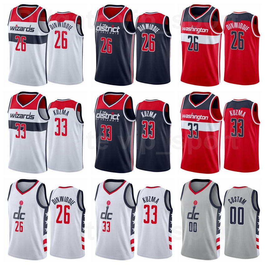 

Men Kids Women Print Montrezl Harrell Nba''s Jersey Basketball Spencer Dinwiddie 26 Kyle Kuzma 33 Corey Kispert Kentavious Caldwell-pope Team Navy, Grey