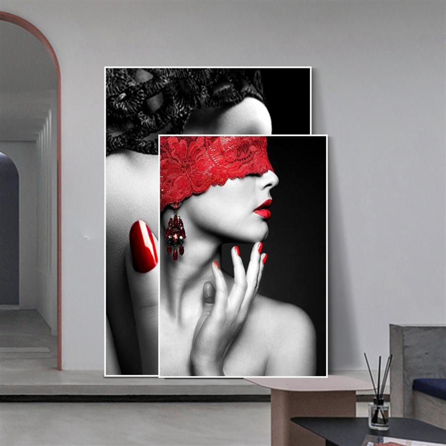

Modern Fashion Sexy Red Lips Canvas Painting Women Posters and Prints Living Room Bedroom Wall Art Pictures Home Bar Decoration2321