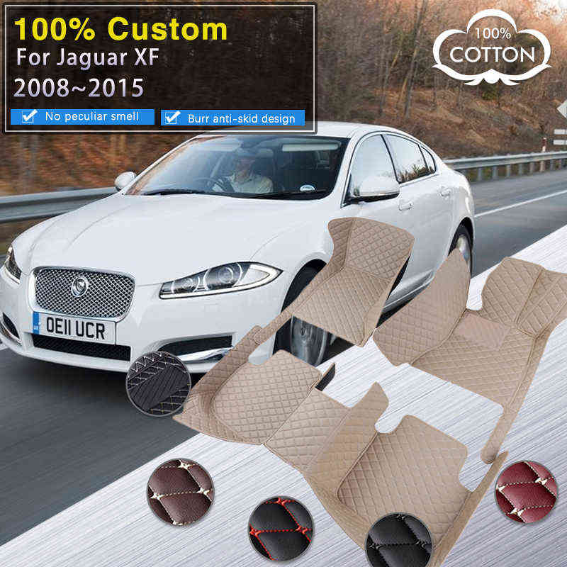 

Car Floor Mats For Jaguar XF X250 2008~2015 Carpet Rug Durable Leather Mat Auto Anti Dirty Pads Interior Parts Car Accessories H220415