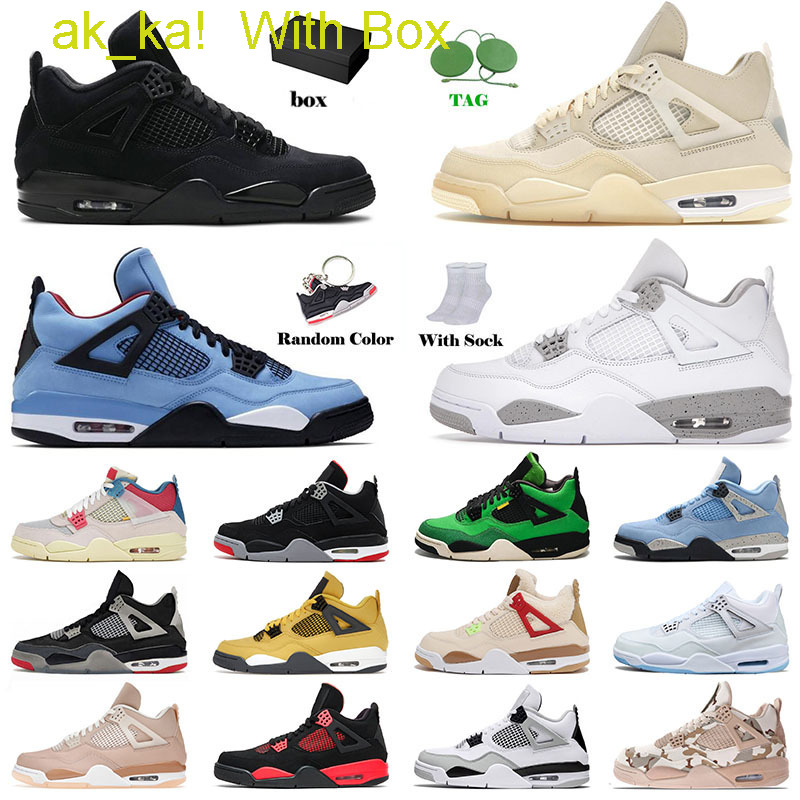 

Free Box 12days get shoes - Shoes Newest Jumpman 4 4s Basketball for Mens Authentic Sail Off Bred Travis Scotts Cactus Jack University IV Wild Things, 40-47 black denim