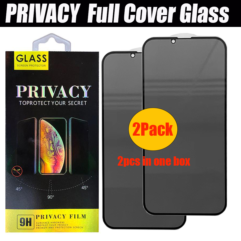 

2 pack Privacy Anti-peeping anti-spy tempered Glass Protector For iphone 14 13 12 mini Pro max 11 XR XS 6 7 8 Plus Screen Retail Box iphone14