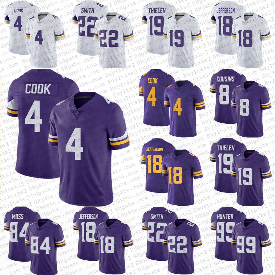 

4 Dalvin Cook 18 Justin Jefferson Minnesota''Vikings''Football 19 Adam Thielen Jerseys Harrison Smith 84 Randy Moss''nfl''Jersey, Shown
