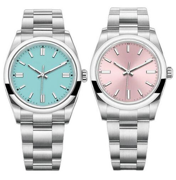 

High Quality Classic Woman Watch NO Date Clock mechanical Automatic Movement Stainless Steel Watches 31mm.36mm.41mm. Blue Face Hardlex Glass 217, Pink