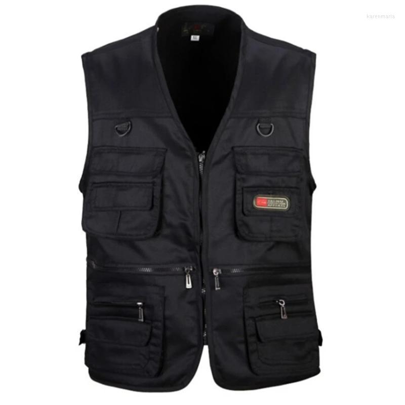 

Men's Vests Vest Men Army Green Waistcoat Multi-pocket Travel Or Work Wear Sleeveless Jacket Plus Size Kare22, Khaki